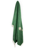 Herringbone Pure New Wool Throw - Grass Green