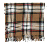 Tartan Pure New Wool Blanket - Camel Stewart