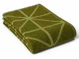 Geometric Pure New Wool Throw - Fern Green