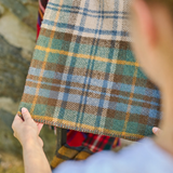 XL Tartan Blanket Stitch Pure New Wool Throw - Antique Dress Gordon
