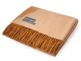 Lambswool Diagonal Throw - Camel & Tan