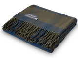 Lambswool Diffusion Check Throw - Navy & Khaki