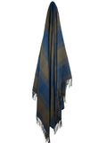 Lambswool Diffusion Check Throw - Navy & Khaki