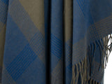 Lambswool Diffusion Check Throw - Navy & Khaki