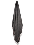 Lambswool  Herringbone Throw - Charcoal/Silver