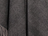 Lambswool  Herringbone Throw - Charcoal/Silver