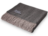 Lambswool  Herringbone Throw - Charcoal/Silver