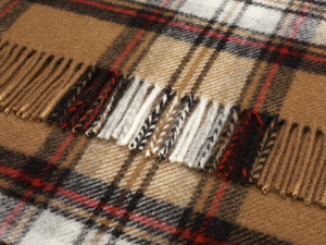Tartan Pure New Wool Blanket - Camel Stewart