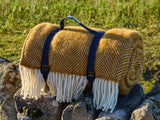 Herringbone Waterproof Polo Picnic Blanket -  Mustard