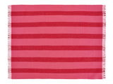 Stripe Merino Lambswool Throw - Pink