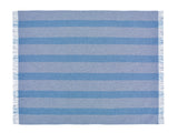 Stripe Merino Lambswool Throw - Blue