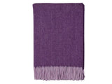 Variegated Herringbone Merino Lambswool Throw - Purple