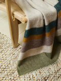 Alaska Stripe Pure New Wool Throw - Earth