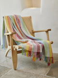 Stripe Pure New Wool Throw - Rainbow Grey