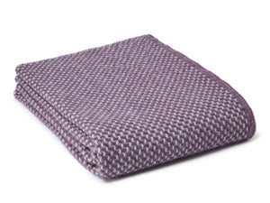 Twill Pure New Wool Blanket - Grape/Grey