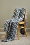 Aber Stripe Pure New Wool Throw - Blue Slate