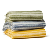 Aber Stripe Pure New Wool Throw - Blue Slate