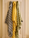 Aber Stripe Pure New Wool Throw - Blue Slate