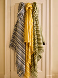 Aber Stripe Pure New Wool Throw - Blue Slate