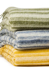 Aber Stripe Pure New Wool Throw - Blue Slate
