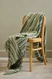 Aber Stripe Pure New Wool Throw - Olive