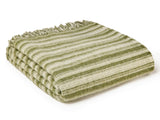 Aber Stripe Pure New Wool Throw - Olive
