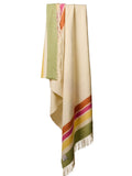Alaska Stripe Pure New Wool Throw - Petal