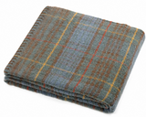XL Tartan Blanket Stitch Pure New Wool Throw - Antique Hunting Stewart
