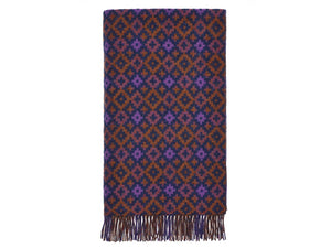 Dartmouth Shetland Pure New Wool Throw - Rust/Purple