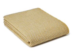 Twill Pure New Wool Blanket - Mustard/Grey