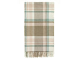 Portree Check Merino Lambswool Throw - Natural/Rose