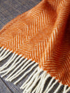 Herringbone Pure New Wool Throw - Cinnamon