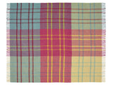 Stormness Check Pure New Wool Throw - Cerise/Mint