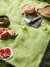 Herringbone Waterproof Polo Picnic Blanket - Zest/Grey