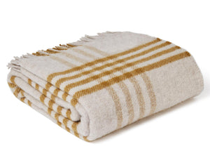 Hex Pure New Wool Throw - English Mustard