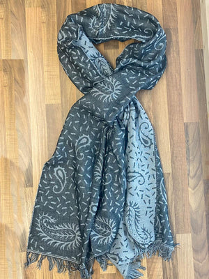 Swish Lightweight Silk & Wool Scarf - Onyx