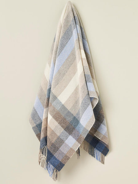 New Wool Woodale Pure New Wool Shetland Throw - Blue – Wool Blanket Online