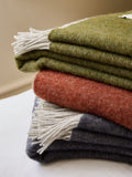 Dartmoor Reversible Pure New Wool Throw - Olive