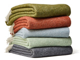 Dartmoor Reversible Pure New Wool Throw - Olive