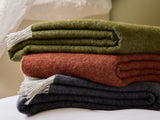 Dartmoor Reversible Pure New Wool Throw - Olive