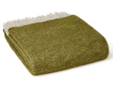 Dartmoor Reversible Pure New Wool Throw - Olive