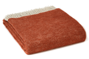 Dartmoor Reversible Pure New Wool Throw - Ketchup