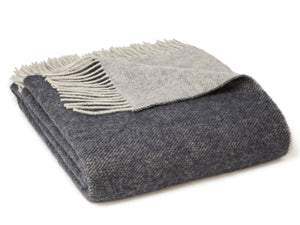 Dartmoor Reversible Pure New Wool Throw - Orion Blue