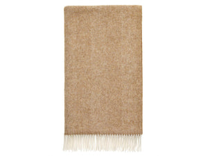 Herringbone Shetland Pure New Wool Throw - Camel