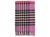 Chesil Check Pure New Wool Throw - Raspberry