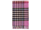 Chesil Check Pure New Wool Throw - Raspberry