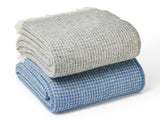 Waffle Pure New Wool Throw - Silver Grey