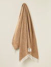 Herringbone Shetland Pure New Wool Throw - Camel