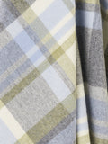 Portree Check Merino Lambswool Throw - Grey/Duck Egg