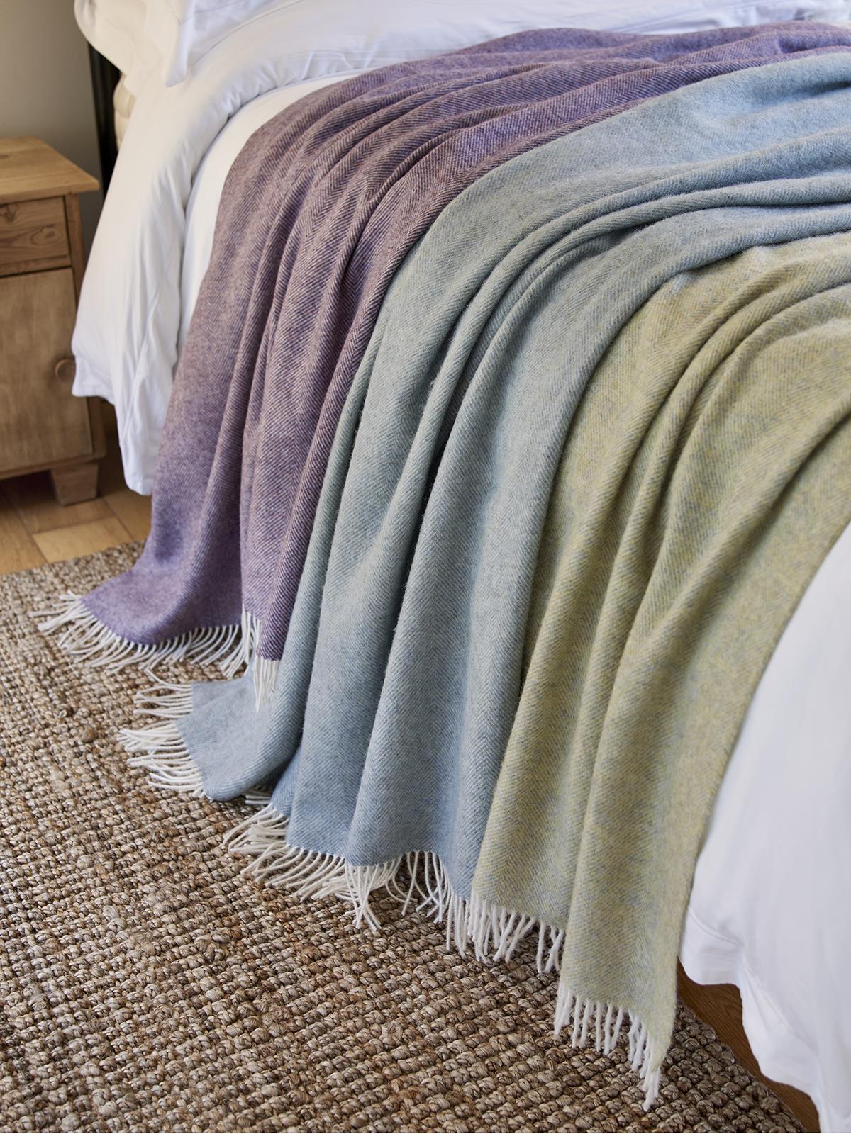 New Wool XL Herringbone Shetland Pure New Wool Throws – Wool Blanket Online